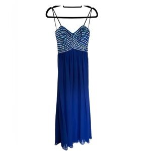 Royal Blue Formal Strapless Dress